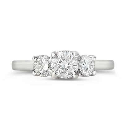 Round Brilliant Three Stone Engagement Ring