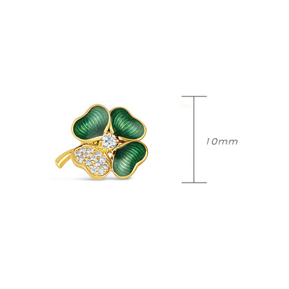 Diamond Encrusted Clover Earrings