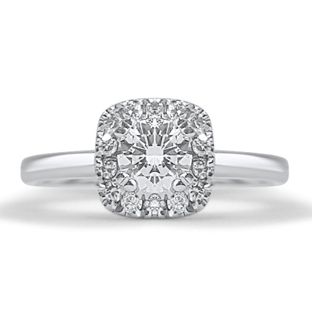 Cushion Halo Engagement Ring