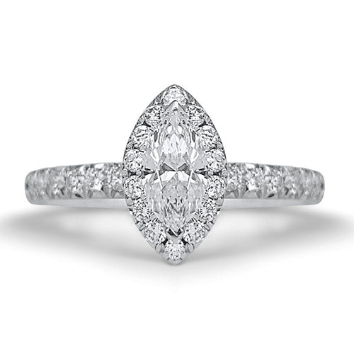 Marquise Halo Engagement Ring 1ct