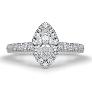 Marquise Halo Engagement Ring 1ct