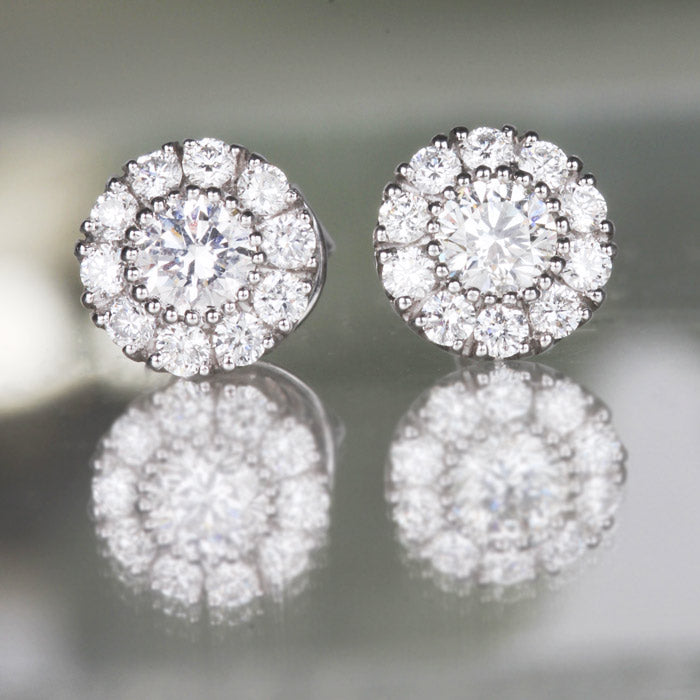 Rocks Diamond Halo Earrings