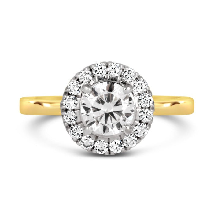 Round Brilliant Halo Engagement ring 1.02ct - Laboratory Grown Diamond