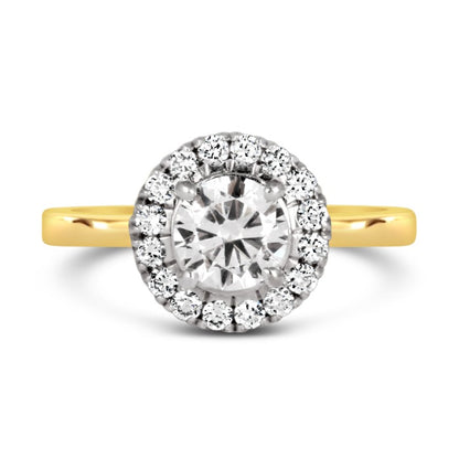 Round Brilliant Halo Engagement ring 1.02ct - Laboratory Grown Diamond