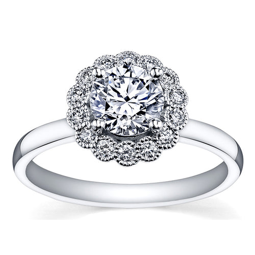 Round Brilliant Diamond Halo Engagment Ring