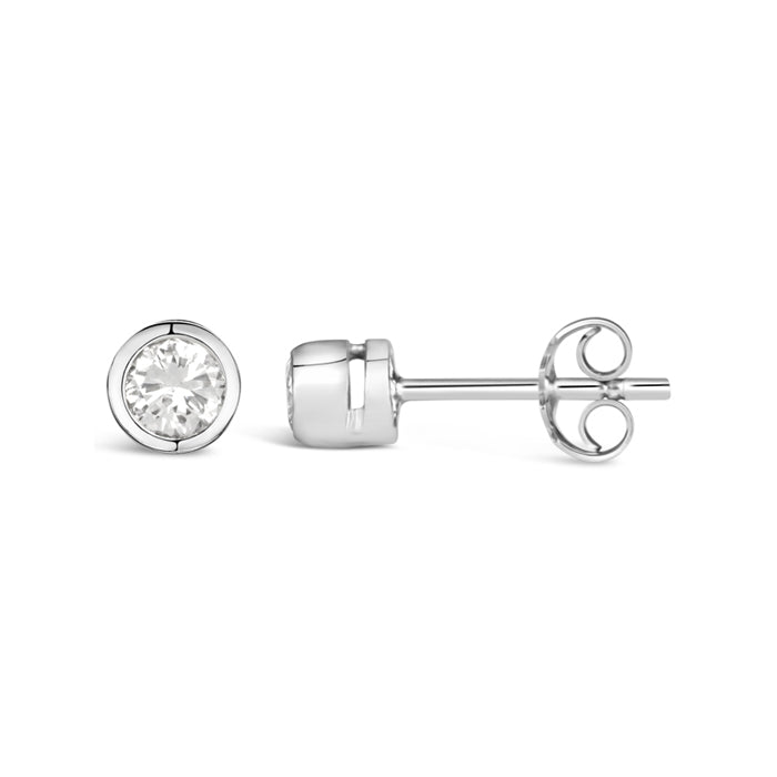 Bezel Set Diamond Stud Earrings - 0.25ct