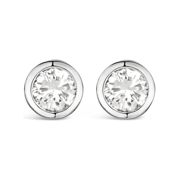 Bezel Set Diamond Stud Earrings - 0.25ct