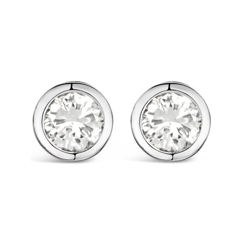 Rocks Rubover Diamond Stud Earrings - 0.25ct