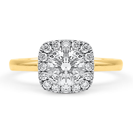 Cushion Style Halo Engagement Ring