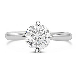 Diamond Solitaire Engagement Ring With A Diamond Set Mount - 1.03ct