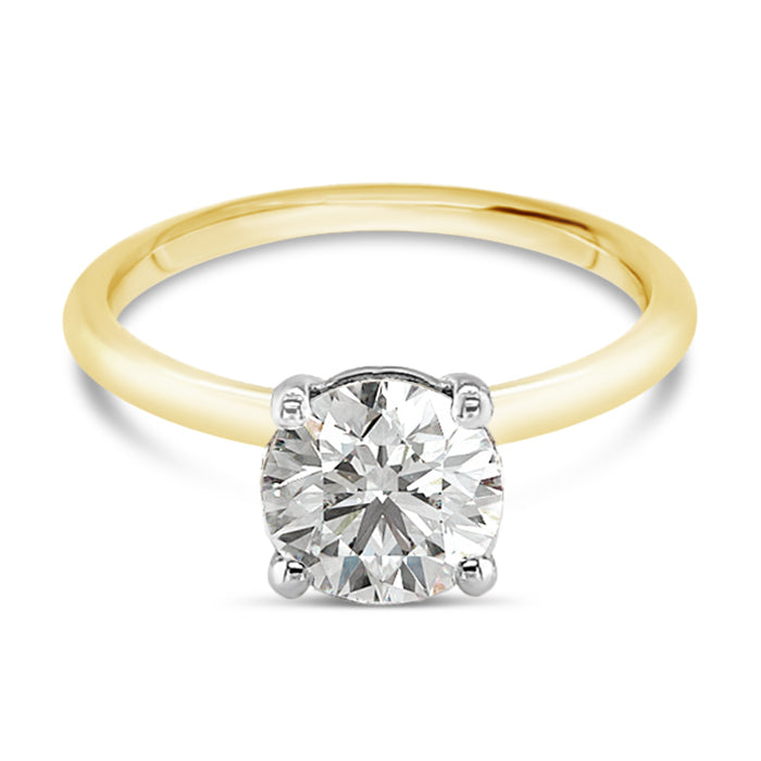 Super Slim Round Brillaint Solitaire Engagement Ring 0.83ct