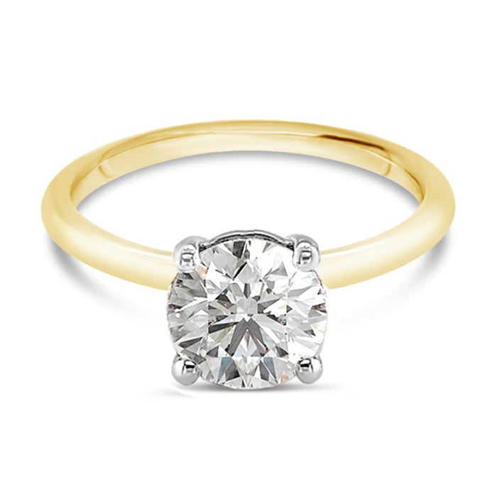 Super Slim Round Brilliant Solitaire Engagement Ring 0.90ct