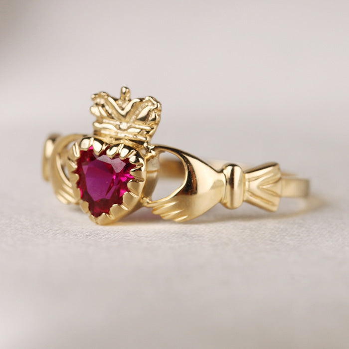 Rocks Ruby Claddagh Ring