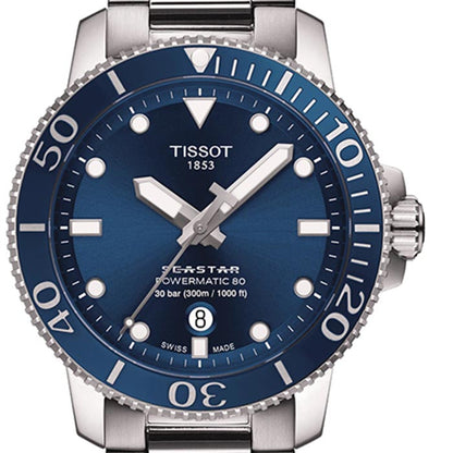 Tissot SeaStar 1000 Powermatic 80 Watch - T1204071104103 - 43mm