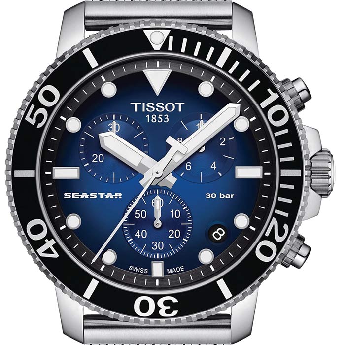 Tissot Seastar 100 Chronograph Watch - T1204171104102 - 45.5mm