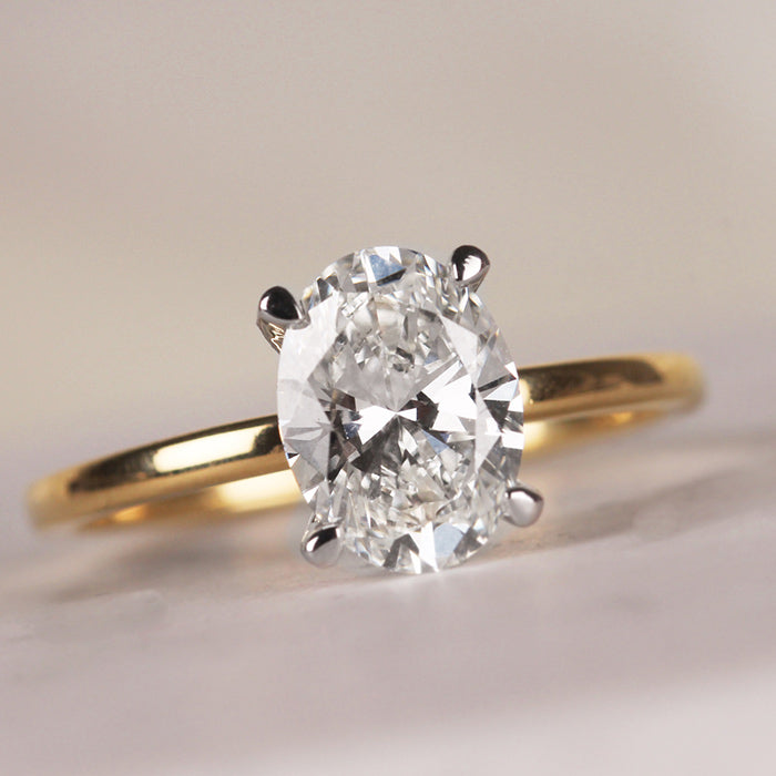 Oval Hidden Halo Solitaire 1.00ct - Laboratory Grown Diamond