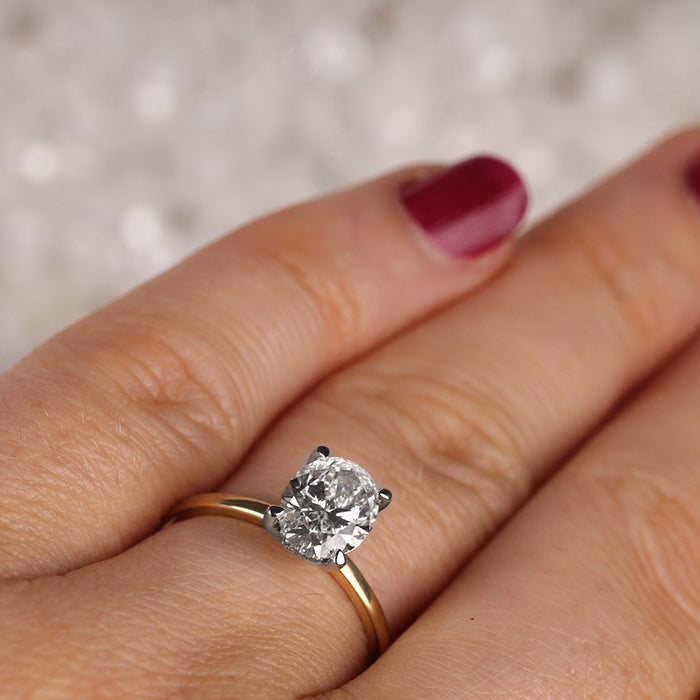 Oval Hidden Halo Solitaire 1.00ct - Laboratory Grown Diamond