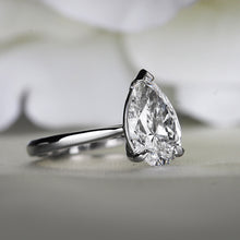 Load image into Gallery viewer, Pear Solitaire Engagment Ring 3ct - Laboratory Grown Diamond
