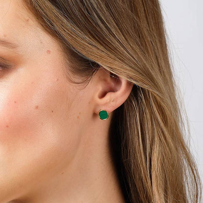 Rocks Malachite Disc Stud Earrings