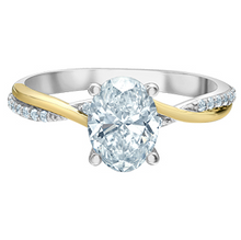 Load image into Gallery viewer, Oval Solitaire Twist Engagement Ring 1.60ct - Laboratory Grown Diamond