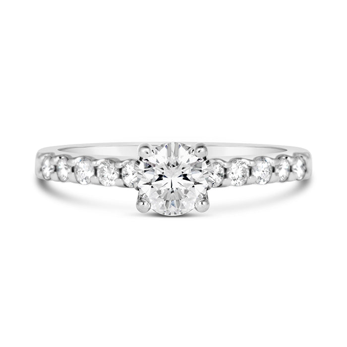 Round Brilliant Solitaire with Diamond Set Shoulders