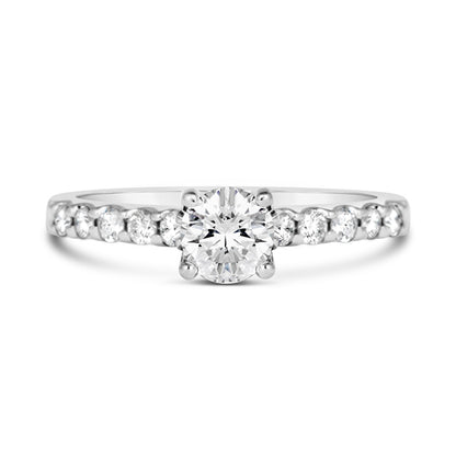 Round Brilliant Solitaire with Diamond Set Shoulders