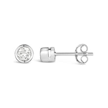 Load image into Gallery viewer, Rocks Rubover Diamond Solitaire Stud Earrings - 0.32ct
