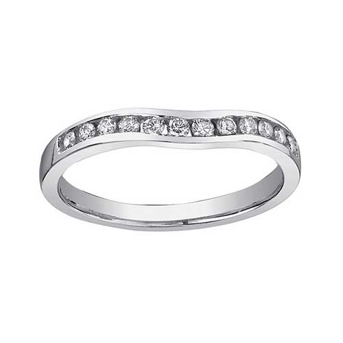 Ladies Curved Diamond Wedding Ring
