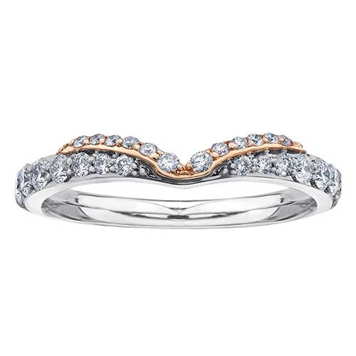 Ladies White and Rose Gold Wedding Ring